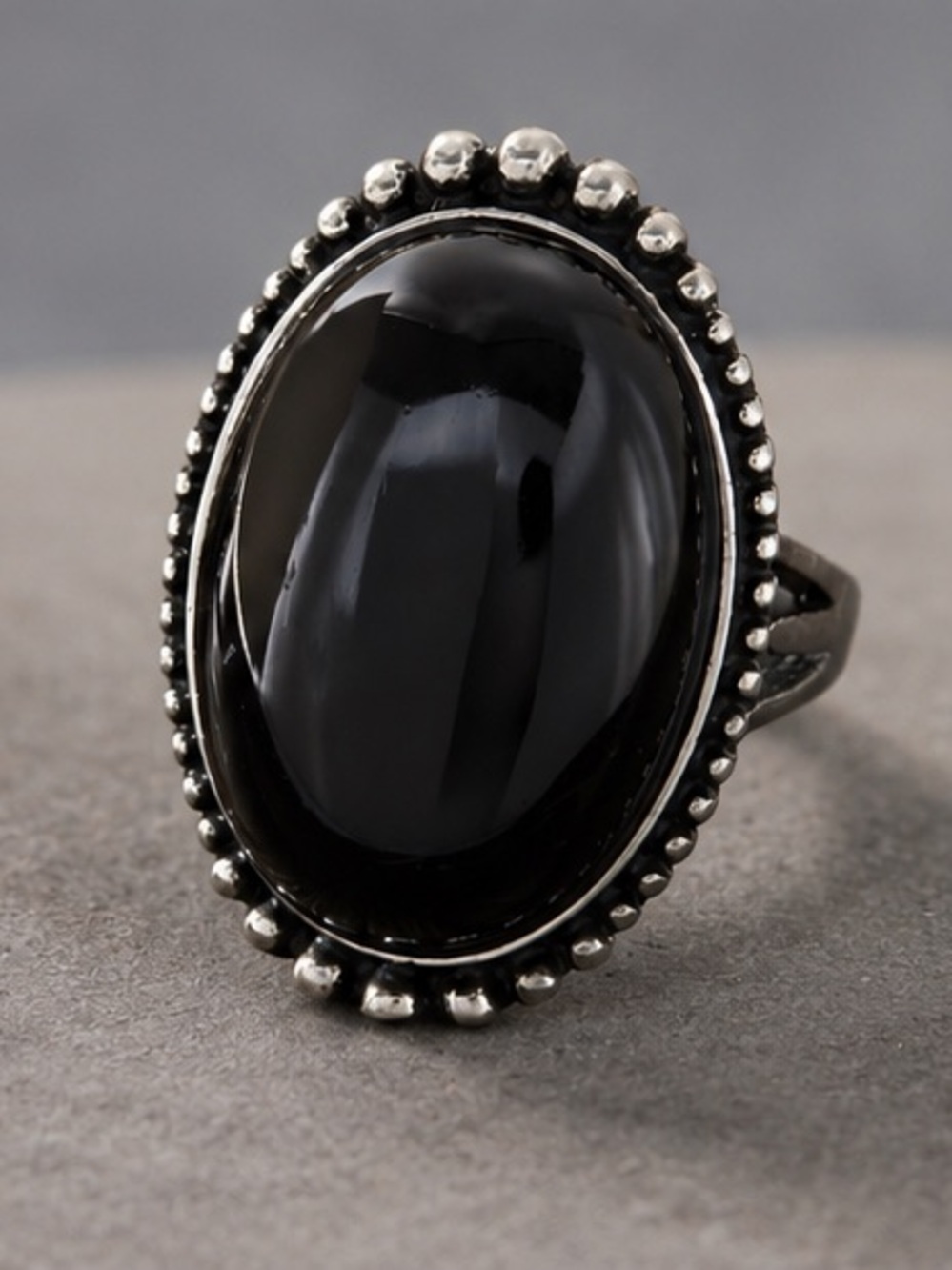 Black Onyx Statement Ring
Large Oval Stone • Boho Western Vibe
